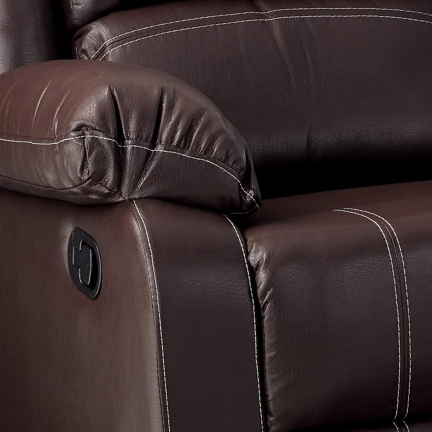 Acme Zuriel Faux Leather Motion Reclining Loveseat In Brown